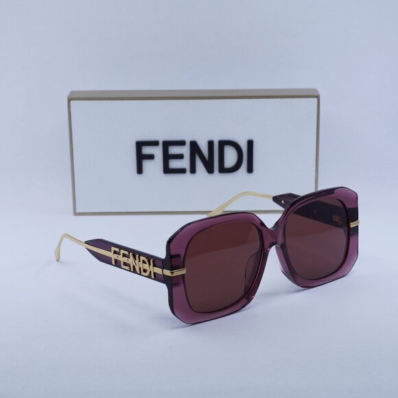 Final Price! Fendi FE40065F 81S Burgundy Sunglasses - Picture 1 of 9